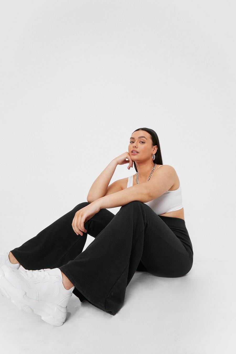 Recycled Plus Size High Waisted Extreme Flare Pants