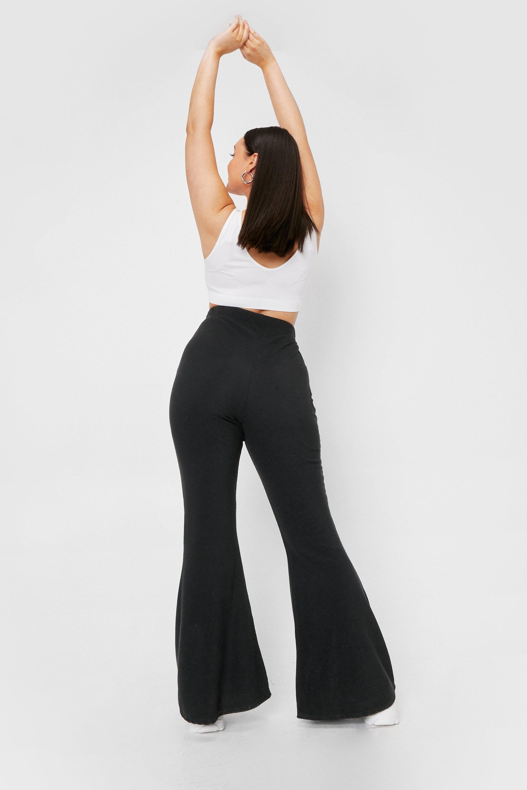 Black Hi-Rise Flare Pants Plus Size | Hot Topic