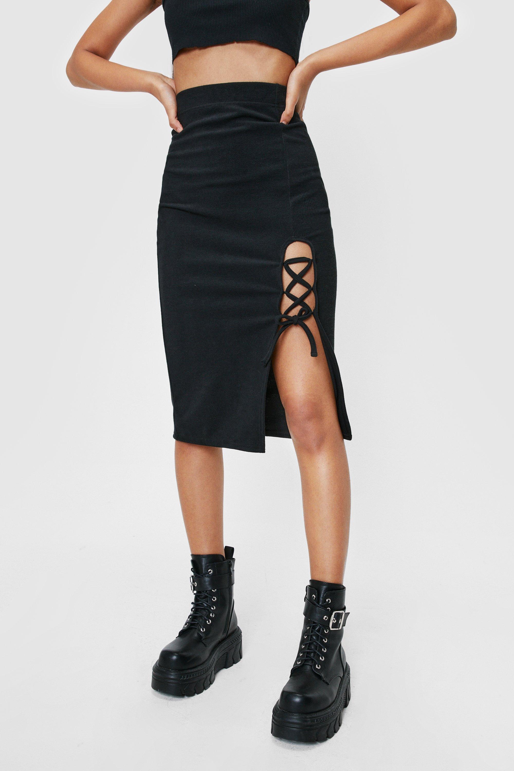 lace up front skirt