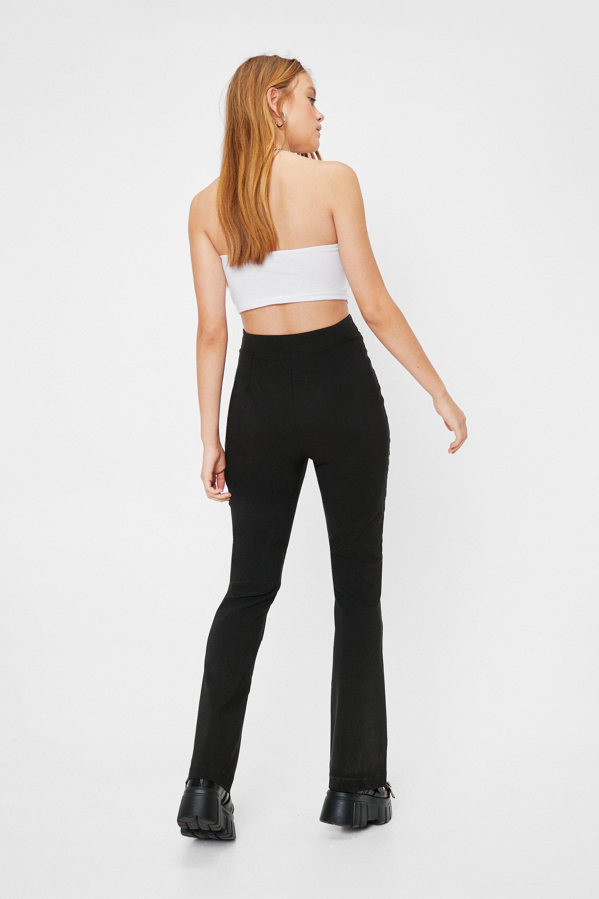 Flare high waisted sales trousers