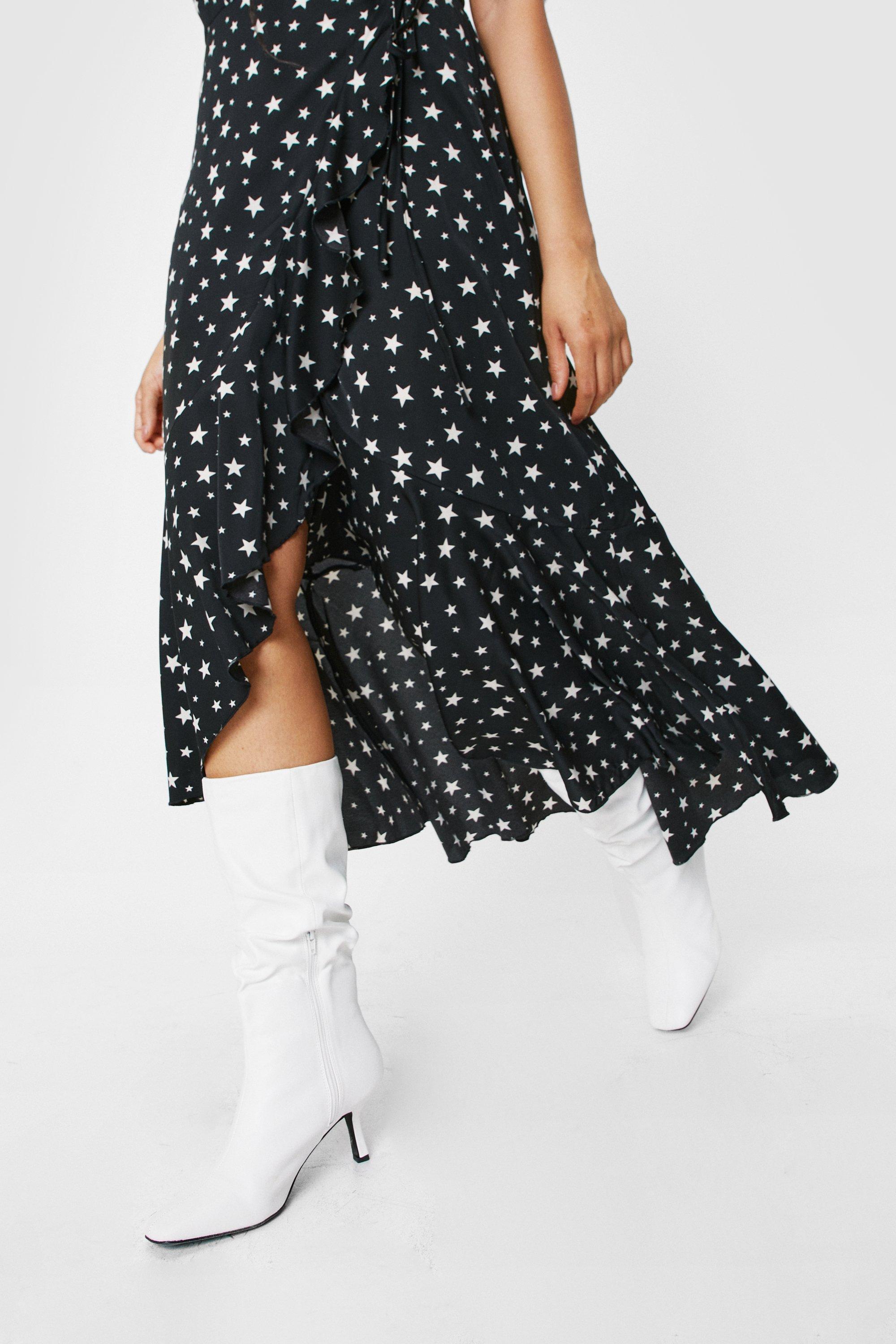 Plus Size Star Print Wrap Maxi Dress ...