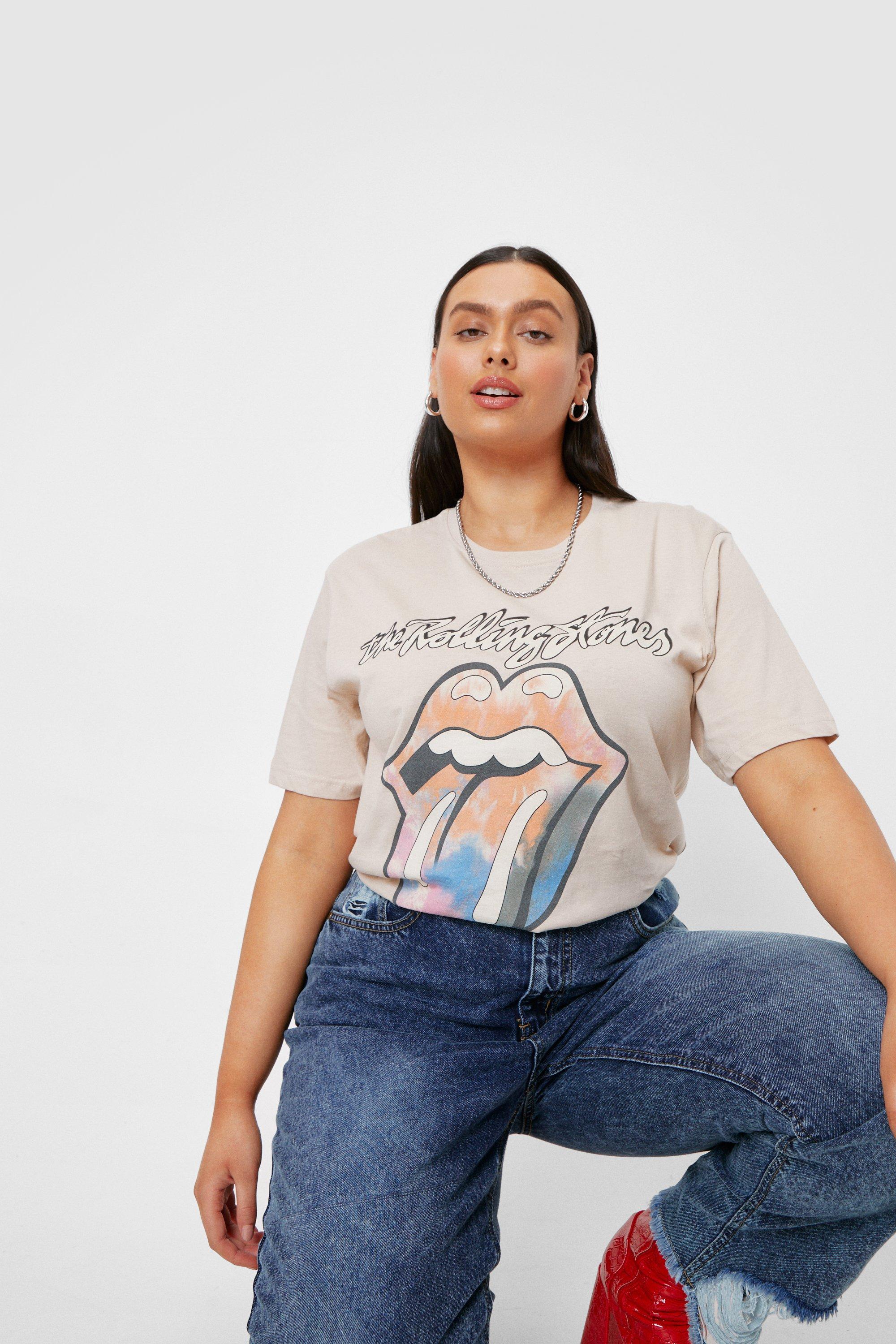 Rolling stones t shirt plus size clearance