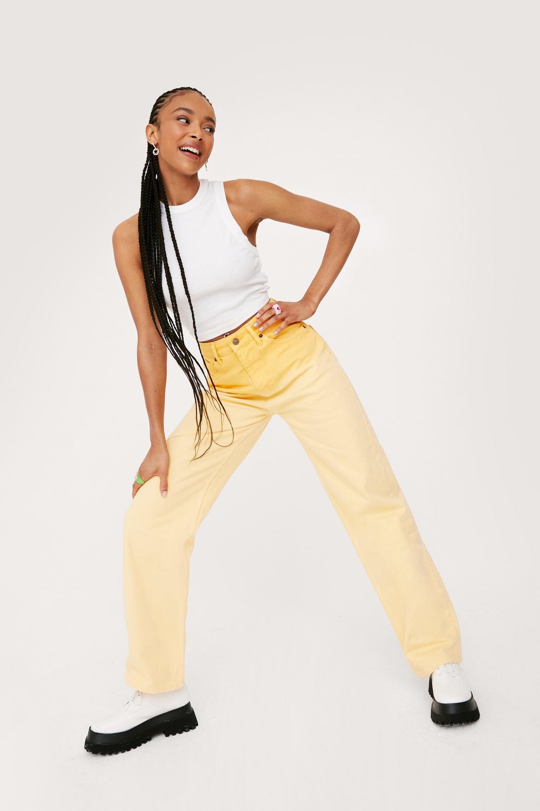 Lemon Bleached Two Tone High Waisted Jeans image number 1