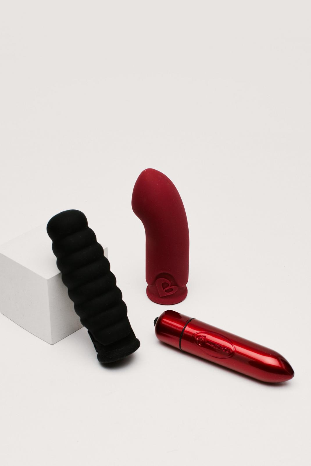 Red Double Your Pleasure Vibrator and Sleeve Set image number 1