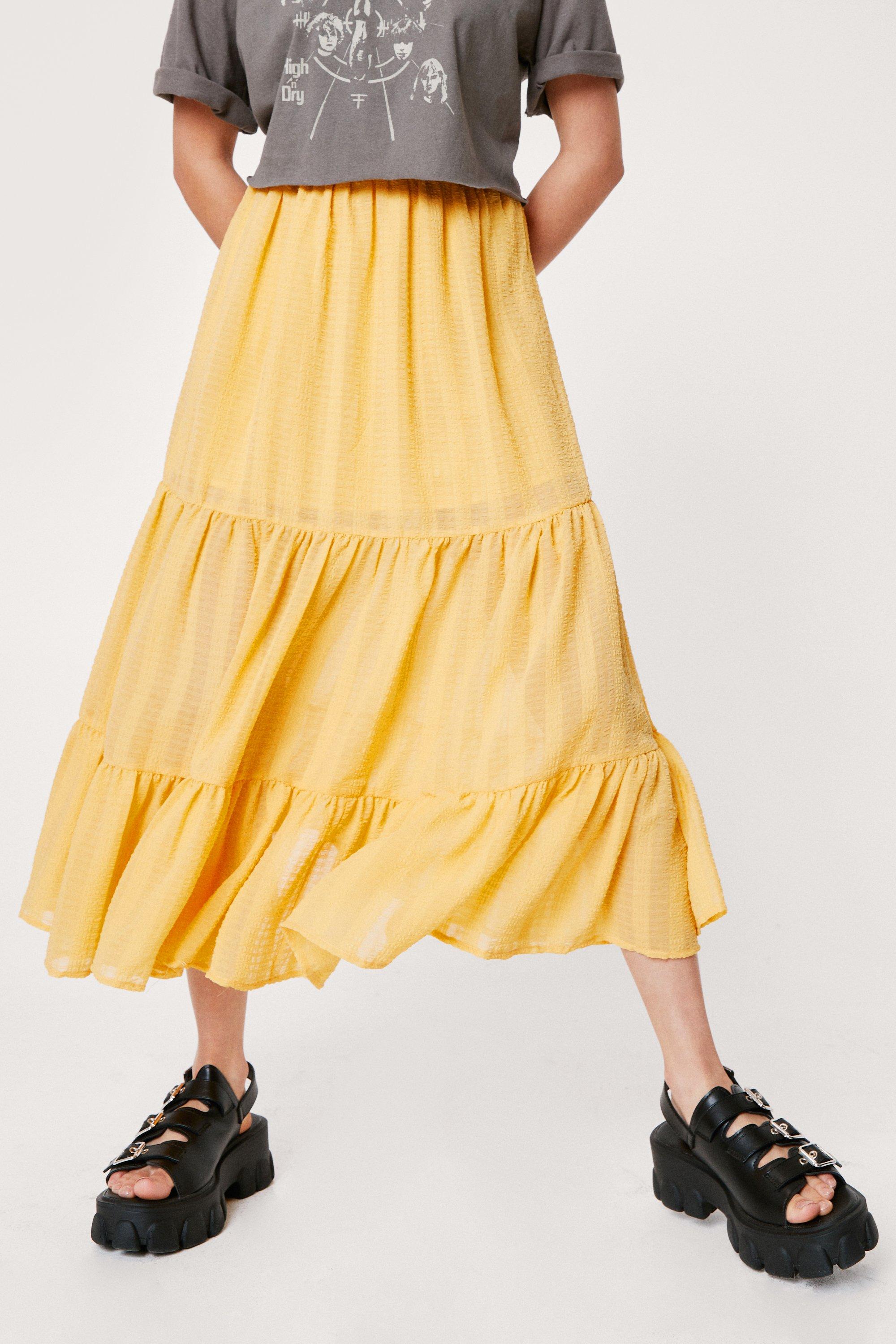 Petite tiered midi skirt hotsell