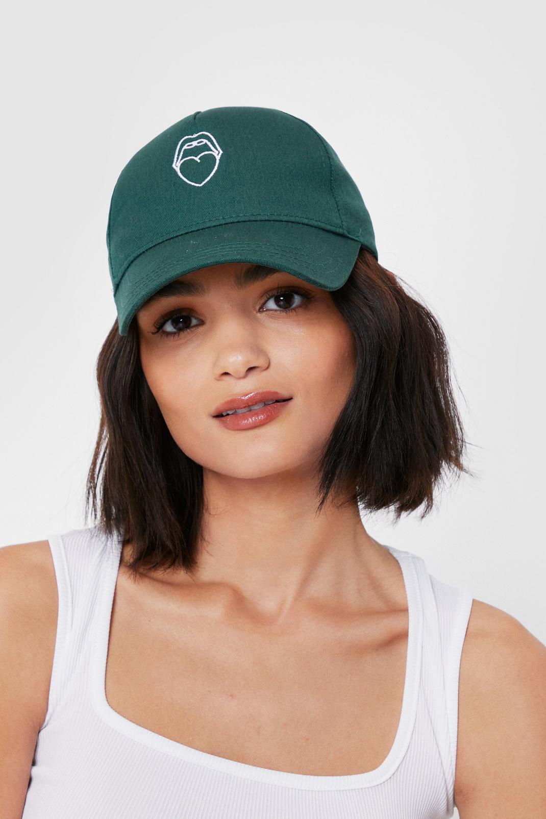 Green Mouth Off Embroidered Graphic Baseball Cap image number 1