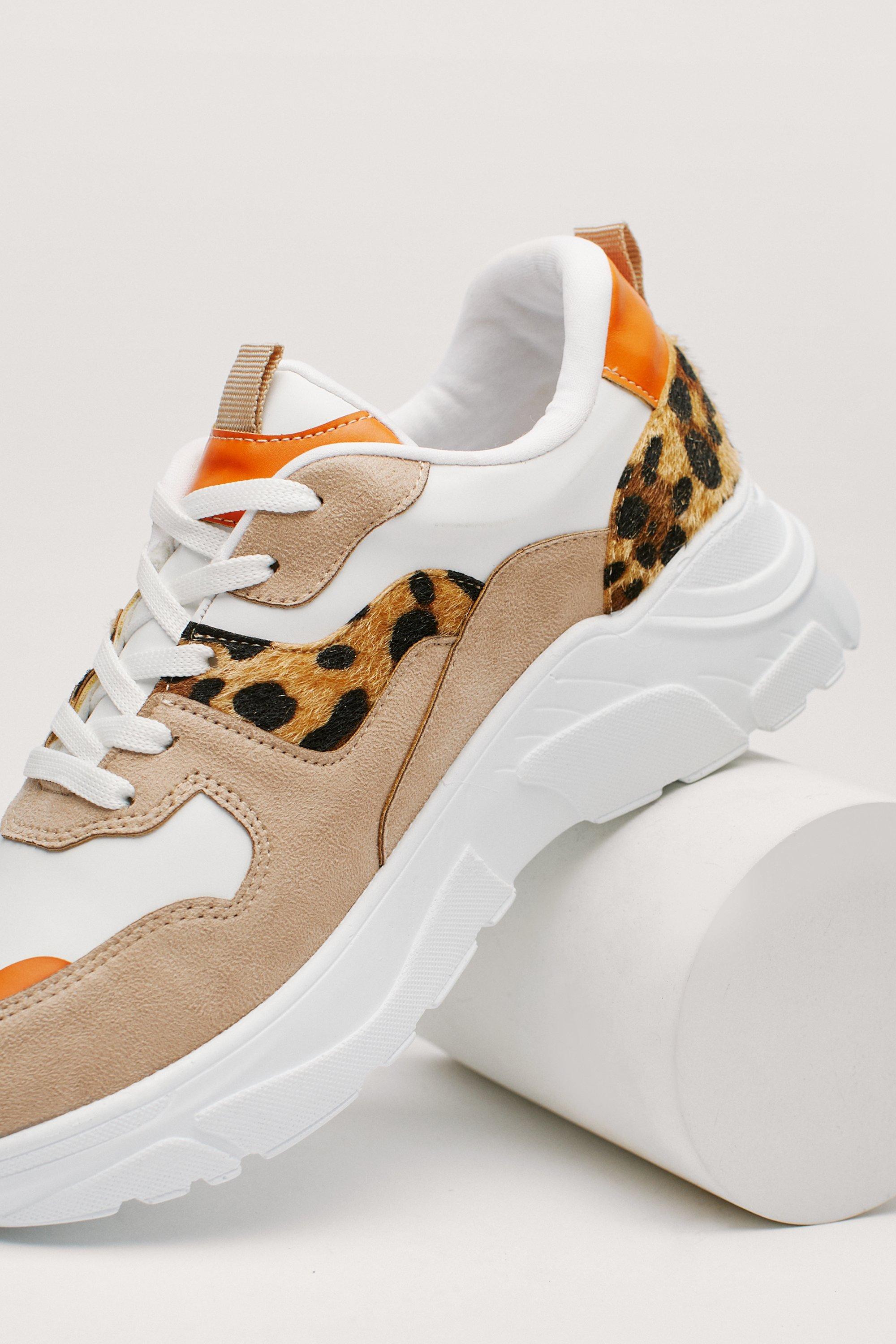 Chunky sneakers store animal print