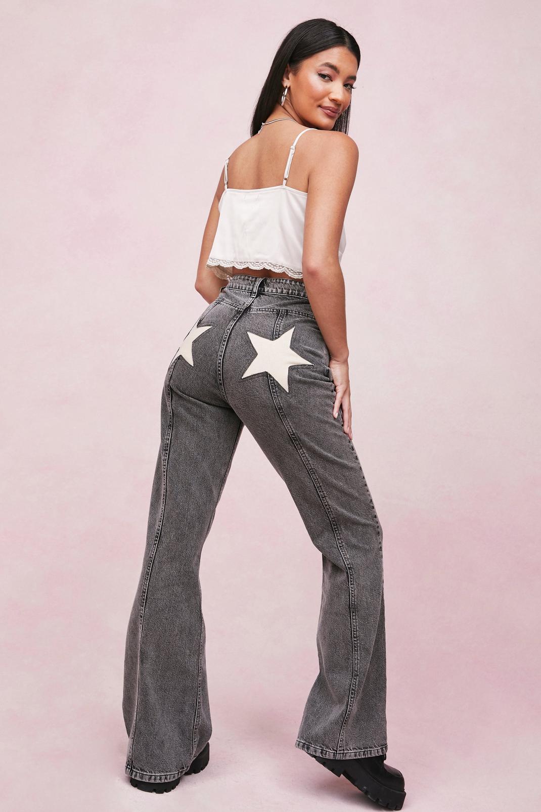 Flare Jeans with Back Star Patch –
