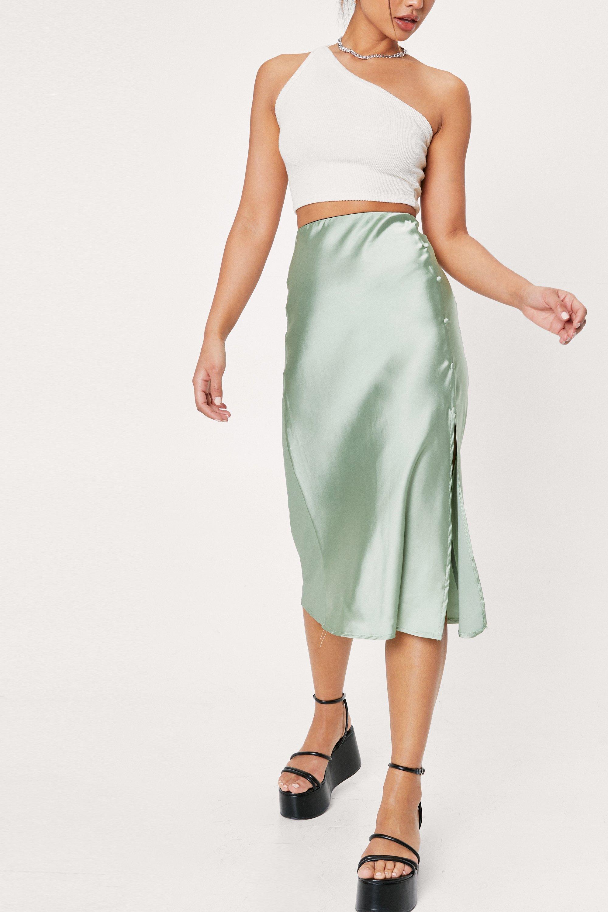 Green midi skirt nasty gal sale