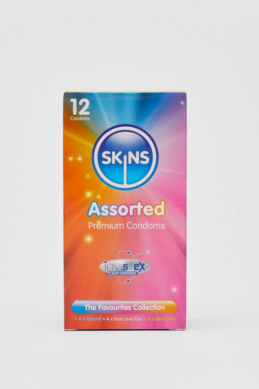 Paquets de 12 préservatifs assorits Skins