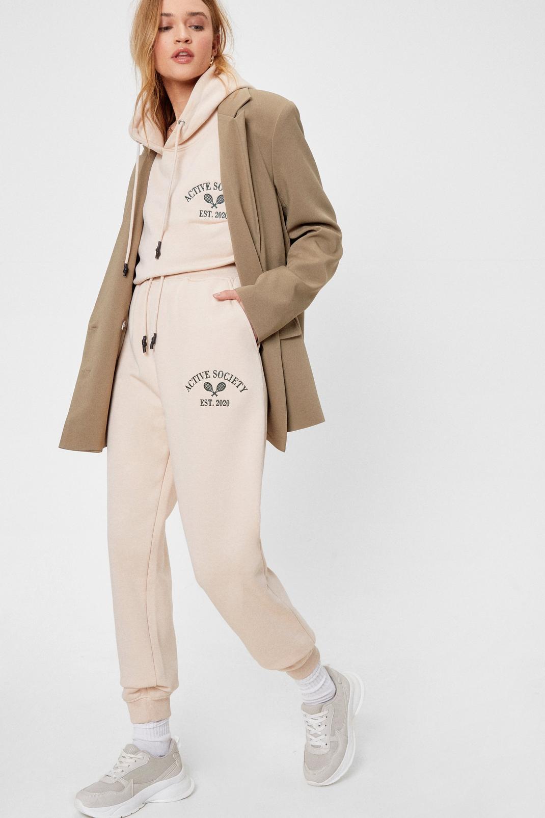 Sand Active Society Embroidered Cuffed Tracksuit Pants image number 1