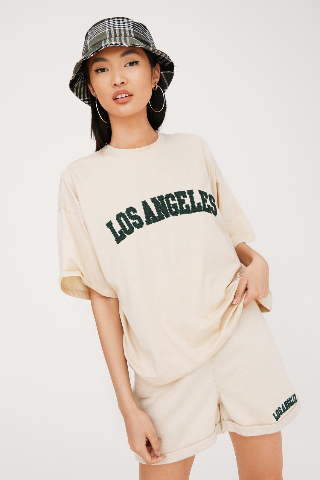 Los Angeles Oversized Embroidered Graphic T-Shirt