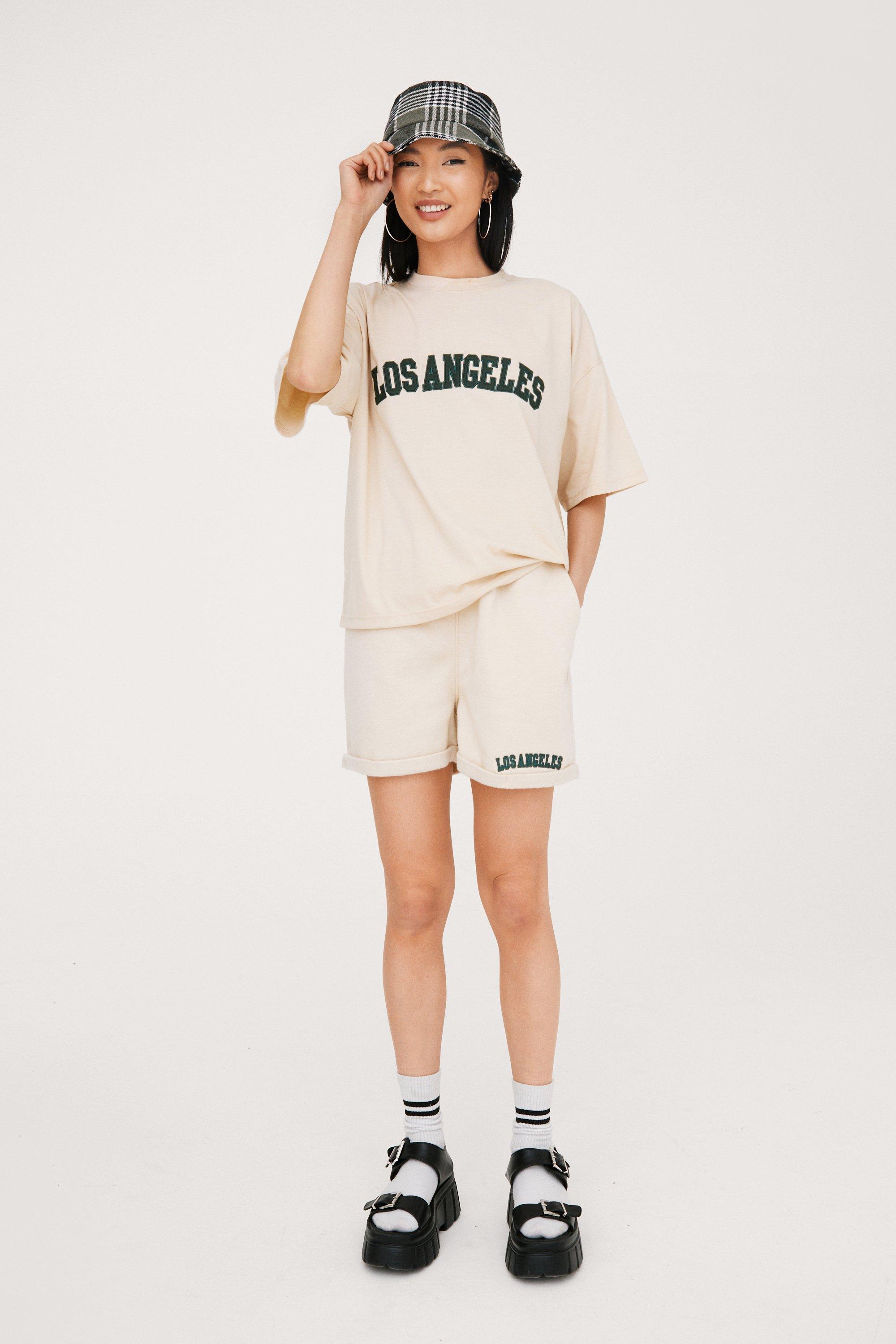 Los Angeles Oversized Embroidered Graphic T-Shirt