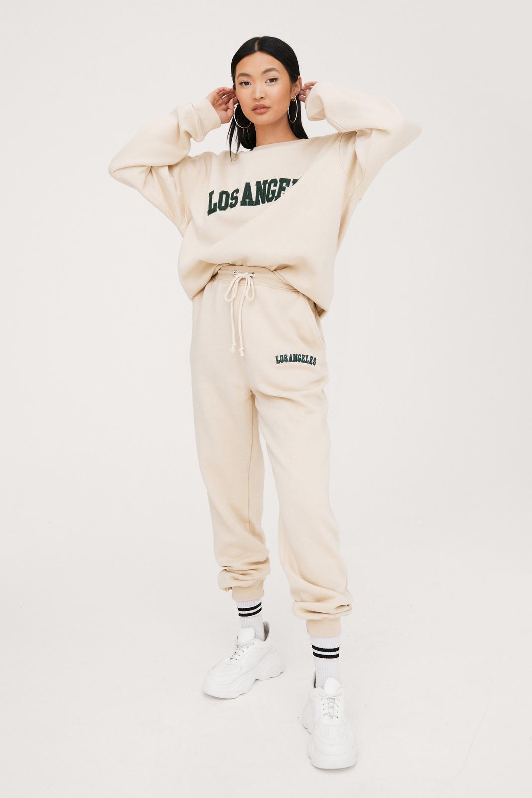 Sand LA Embroidered Graphic Joggers image number 1