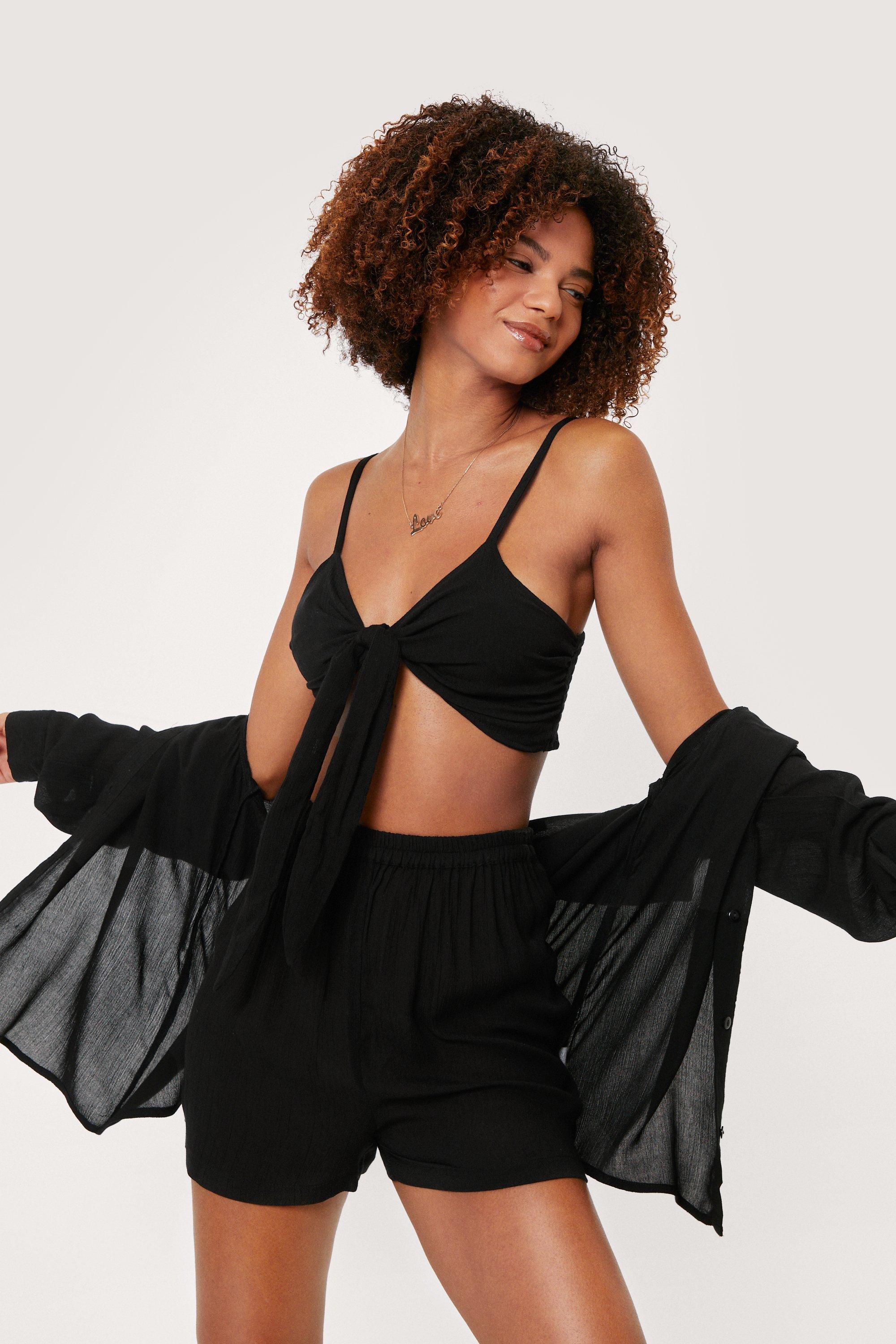 Black cheap bralette shirt