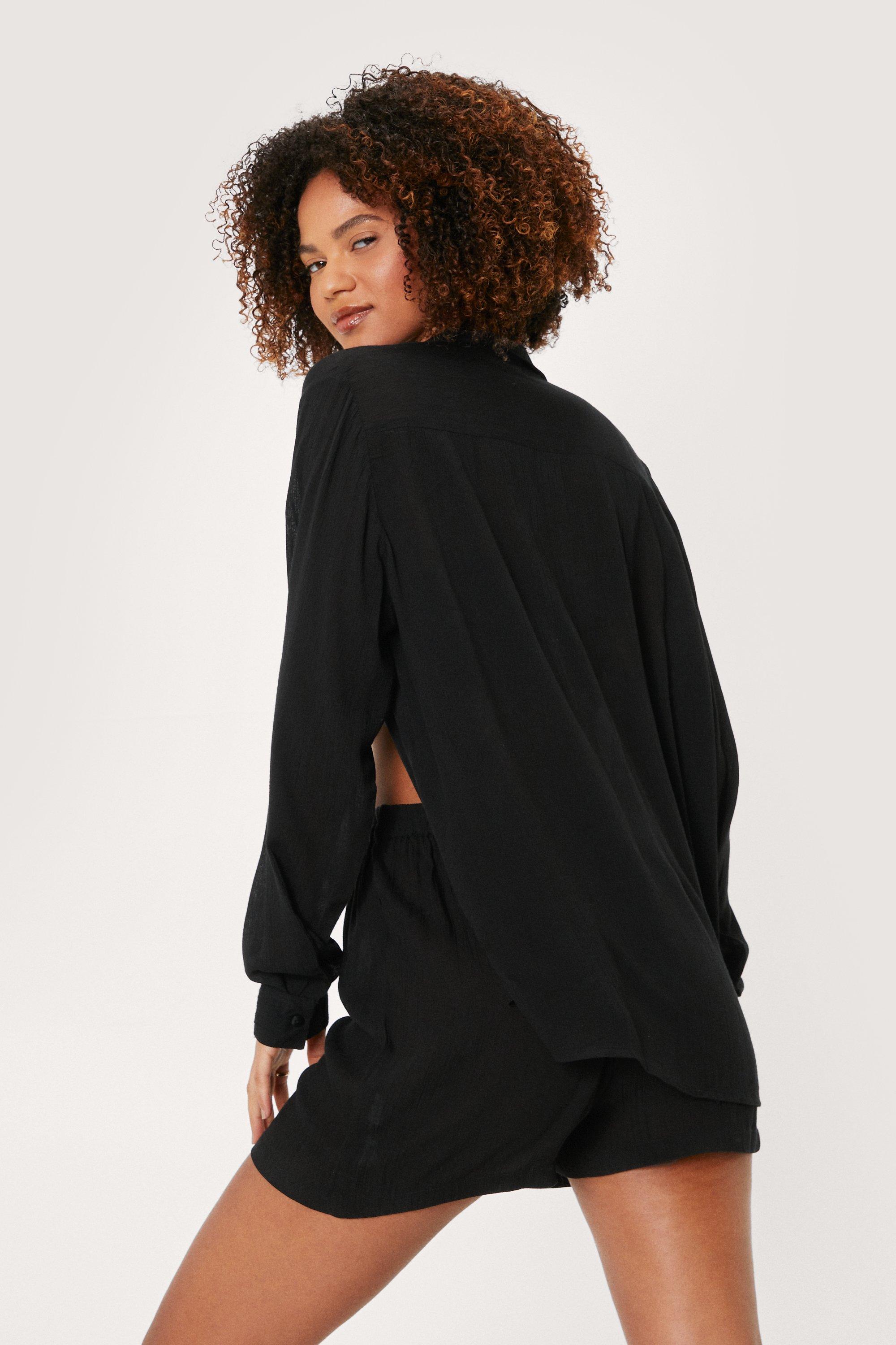 Black shirt hot sale beach cover up