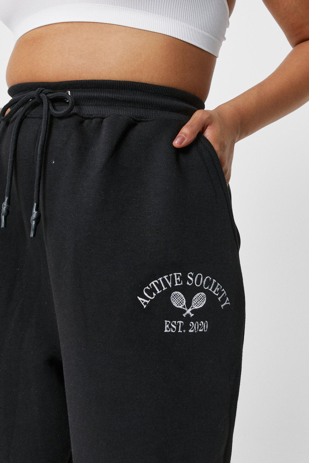 105 Plus Size Active Society Embroidered Joggers image number 2