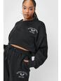 105 Plus Size Active Society Embroidered Sweatshirt