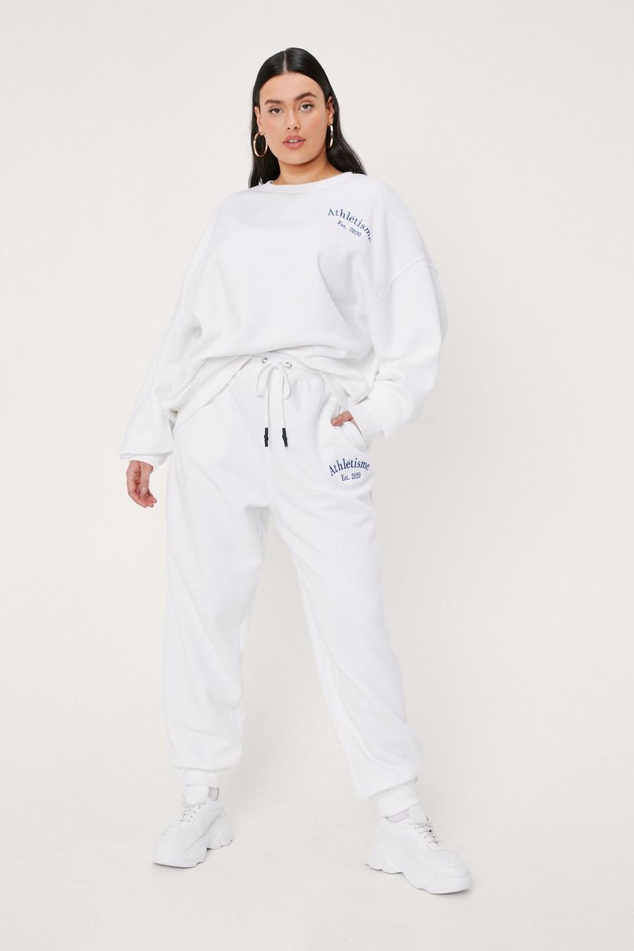 Plus Size Athletisme Embroidered Joggers