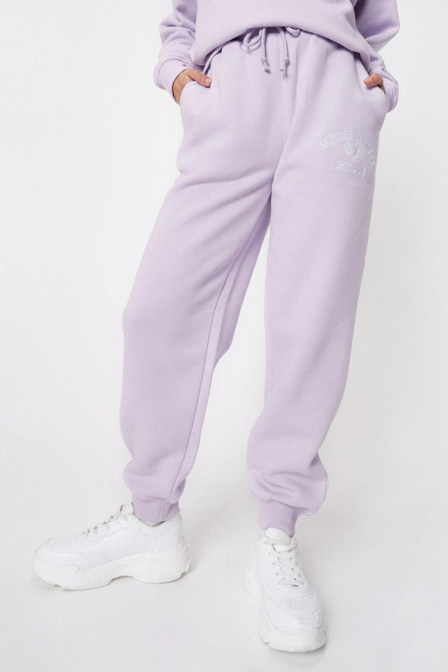 Petite Active Society Embroidered Sweatpants