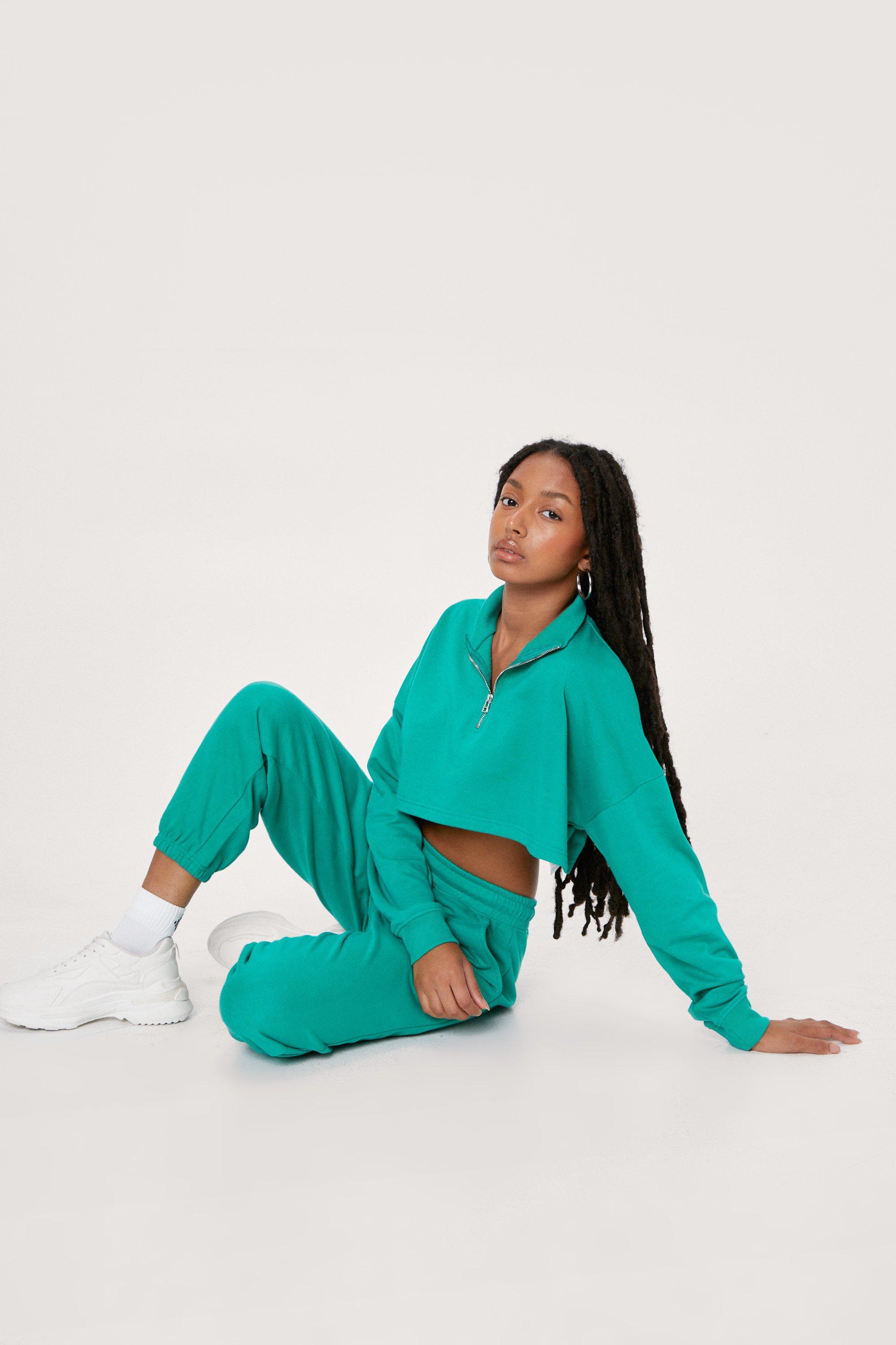 Petite Zip Sweatshirt and Sweatpants Set