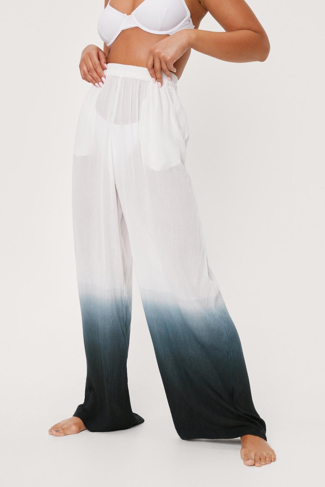 105 Crinkle Ombre High Waisted Wide Leg Trousers image number 2