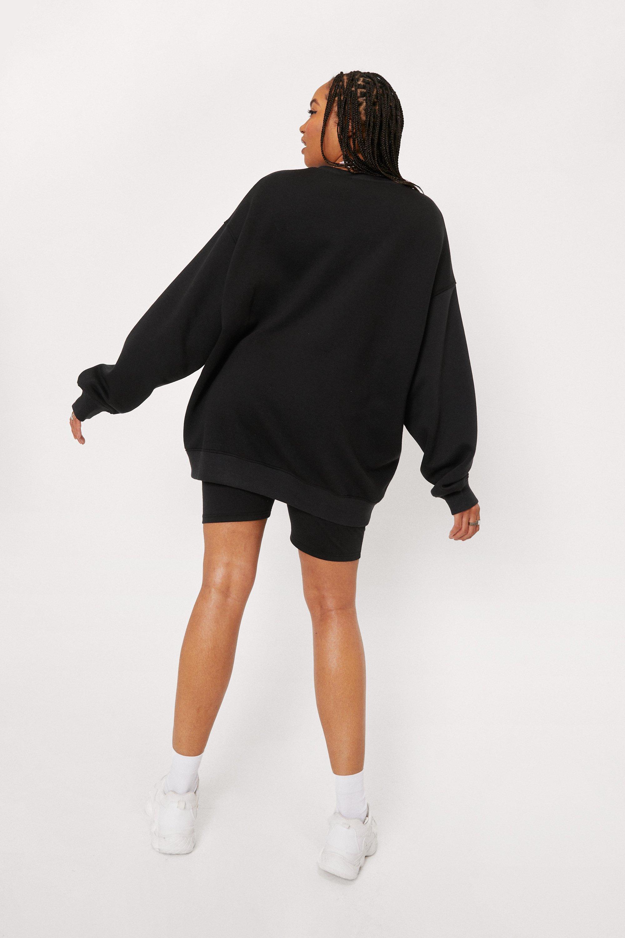 Sweater on sale biker shorts