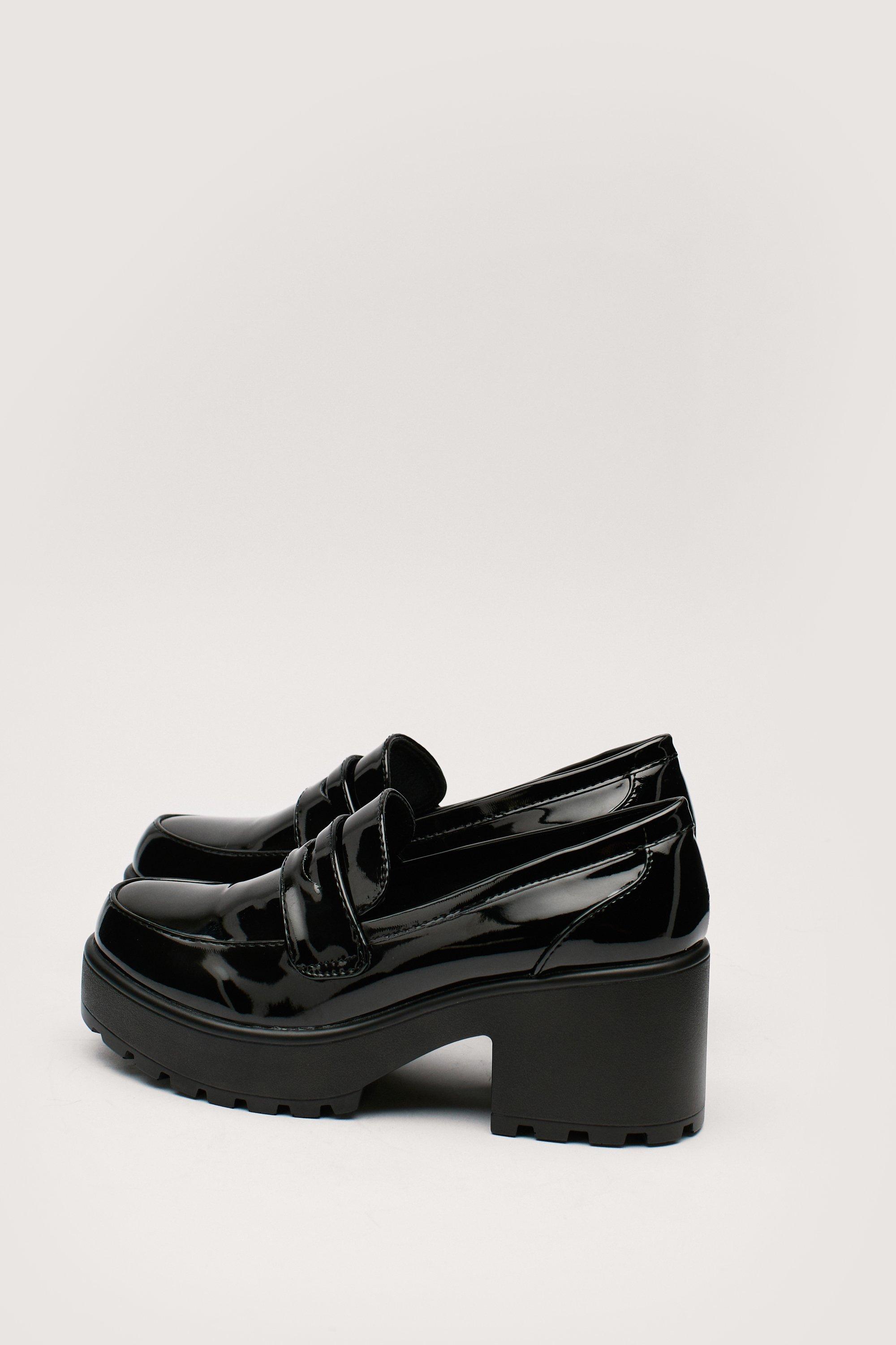 Faux Leather Chunky Penny Loafers | Nasty Gal