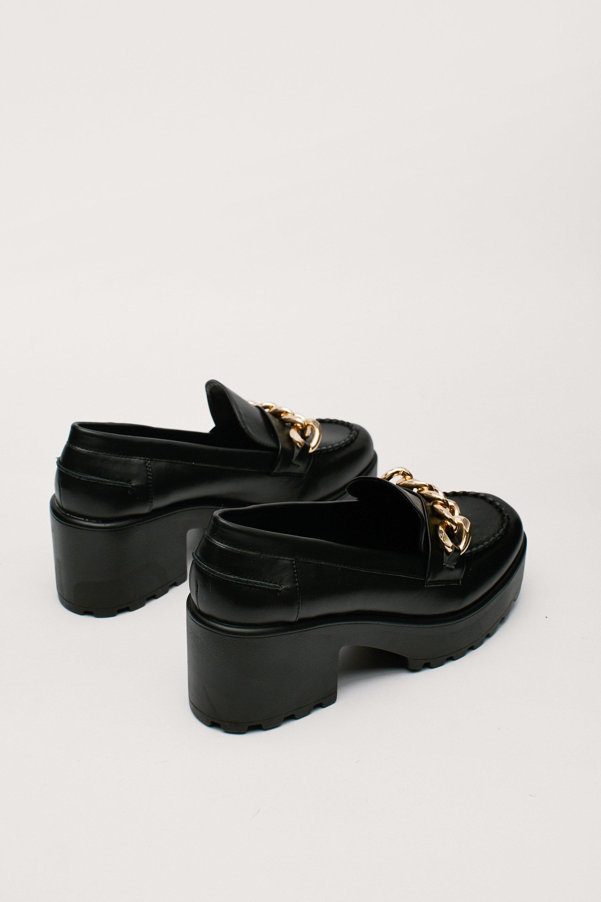 chunky loafers gold chain