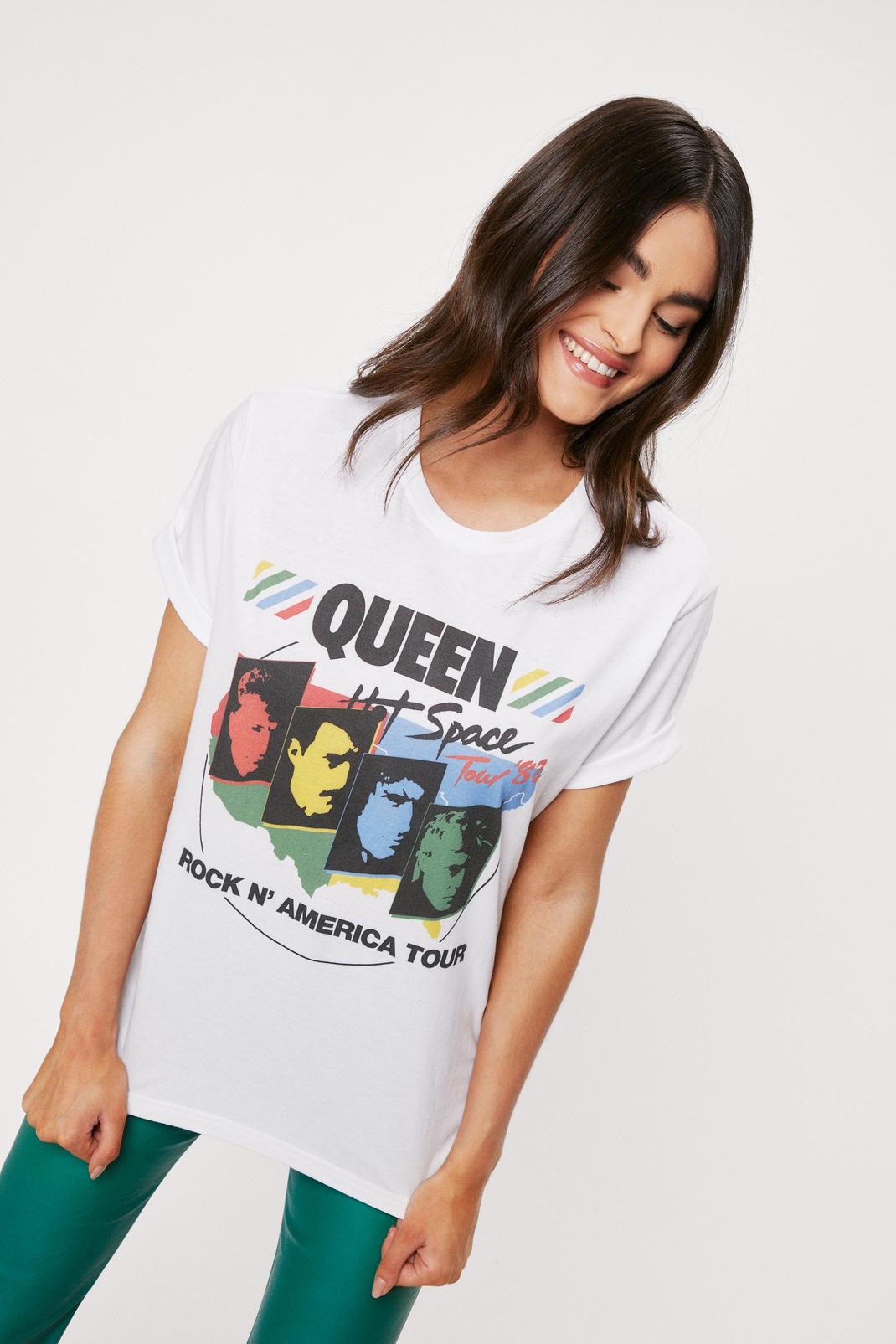 T-shirt de groupe ample à impressions Queen, White image number 1