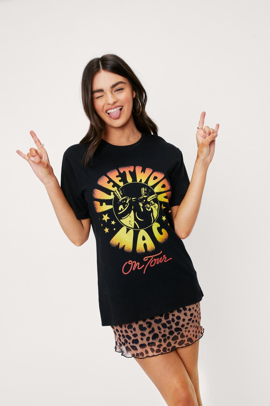 T-shirt de groupe ample à impressions Fleetwood Mac, Black image number 1