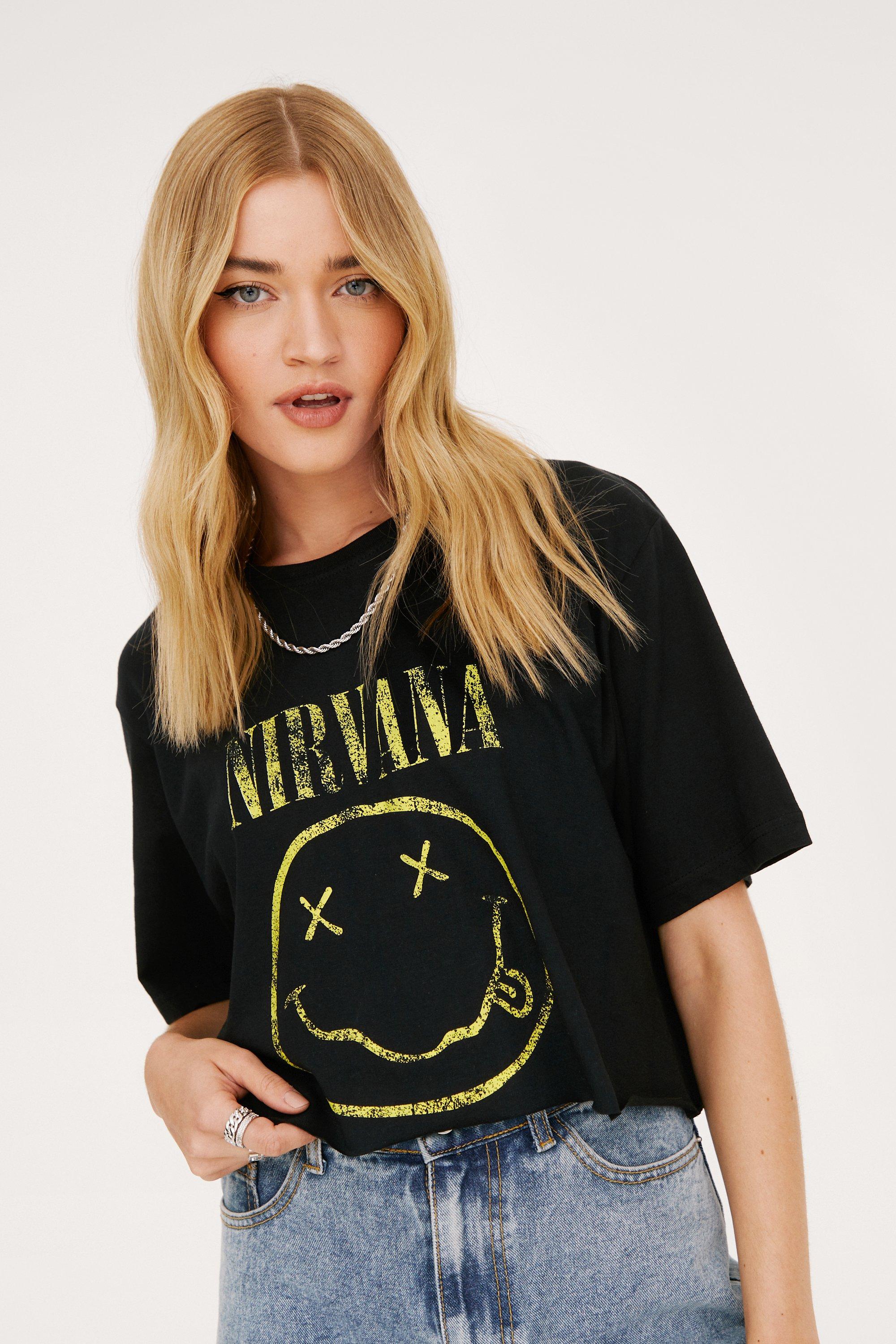 Nirvana Cropped Graphic Band T-Shirt