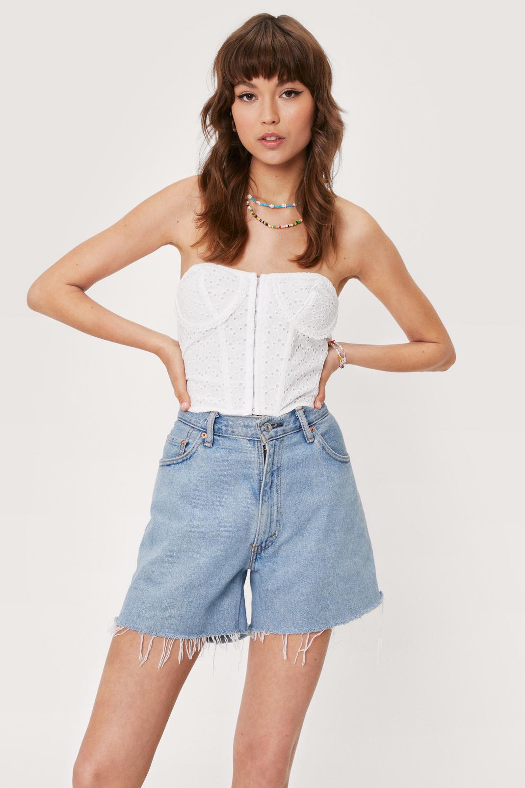 Broderie Anglaise Hook and Eye Corset Top