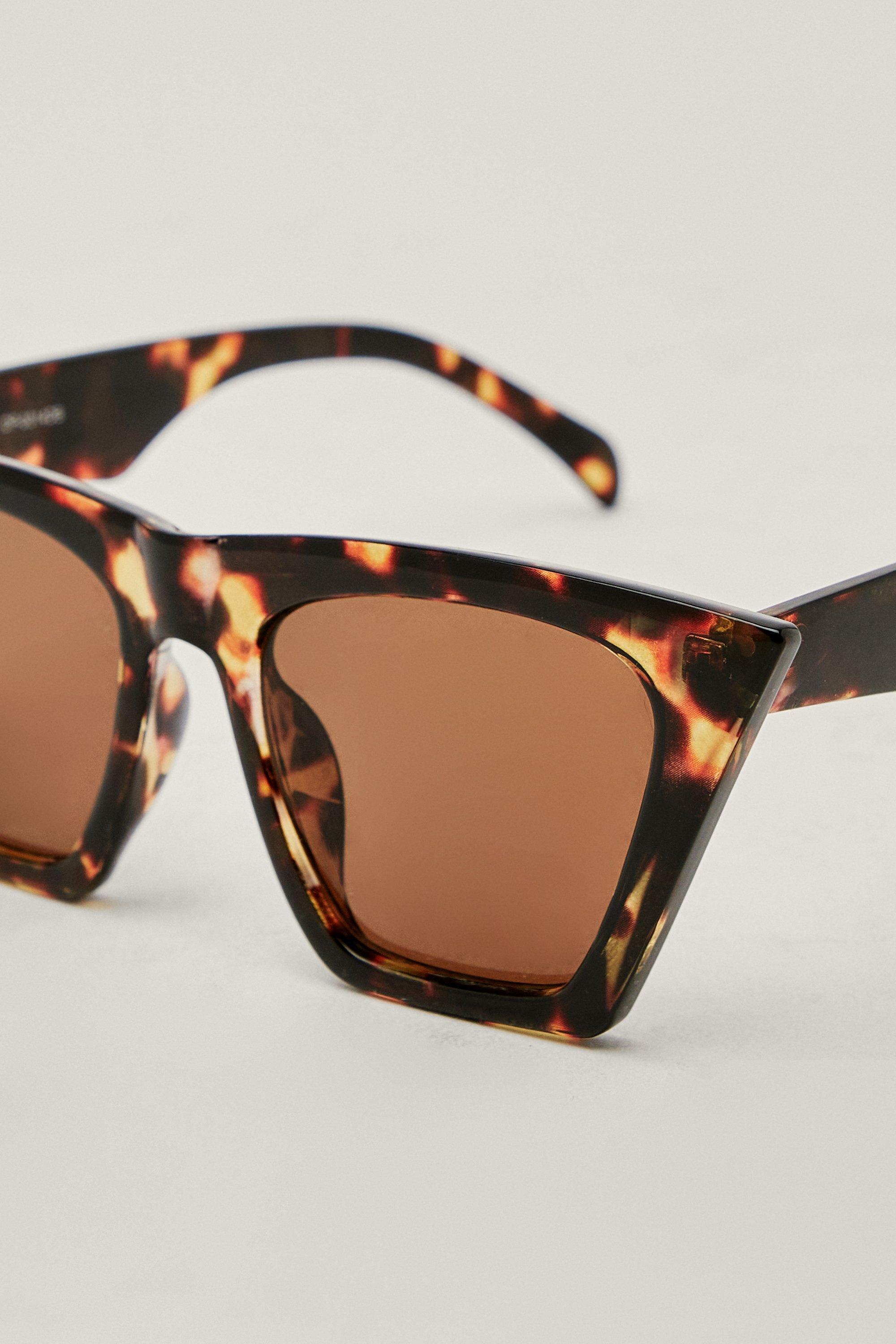 Tortoiseshell Flat Top Cat Eye Sunglasses