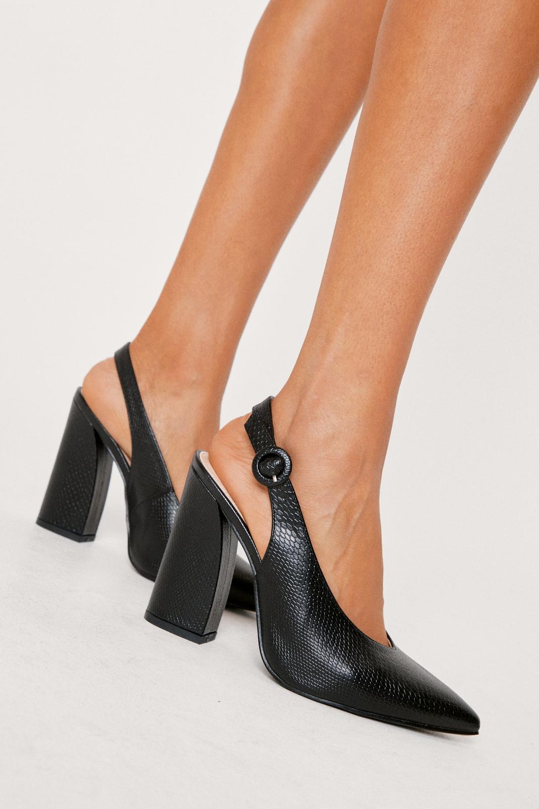 Faux Leather Snake Print Pointed Heels Nasty Gal