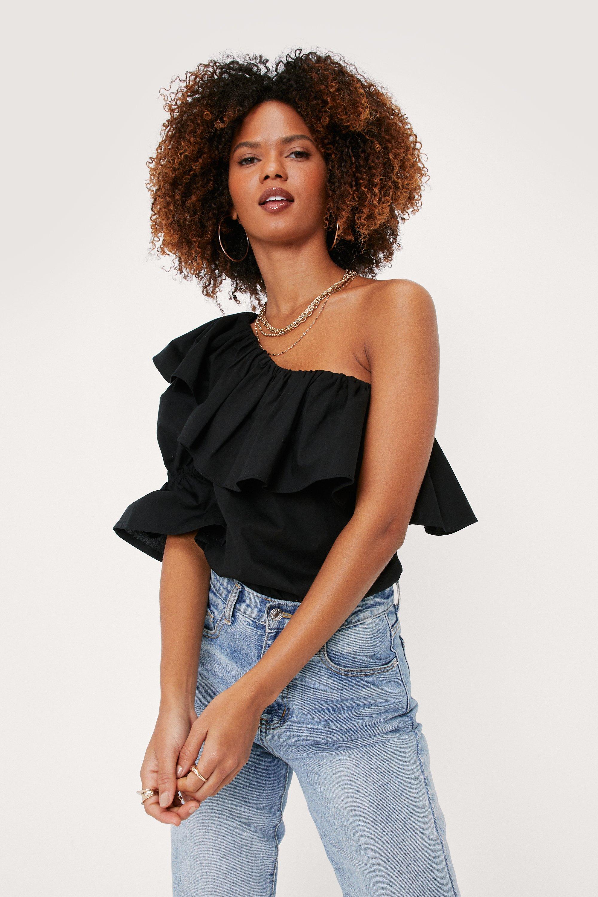 Frill shoulder online blouse