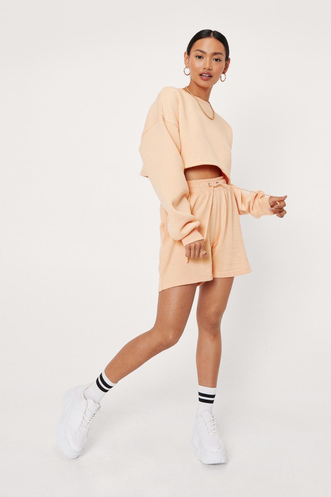 Petite Drawstring Longline Jogger Shorts | Nasty Gal
