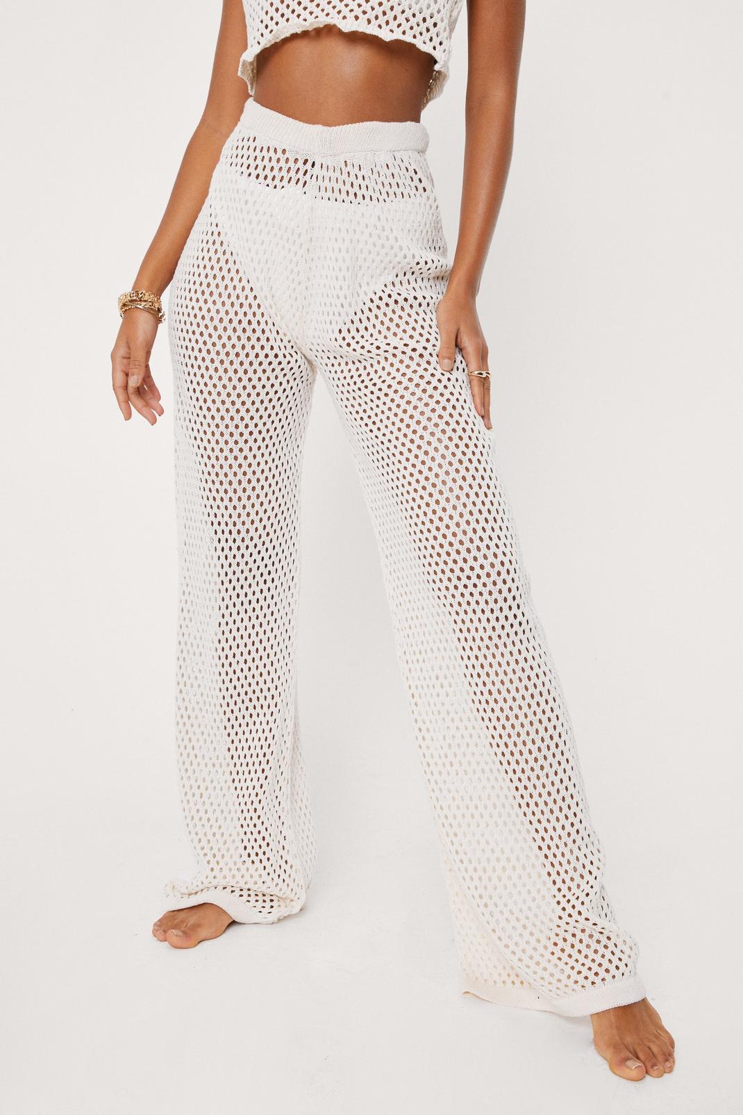 123 Crochet Wide Leg Beach Cover Up Trousers image number 2