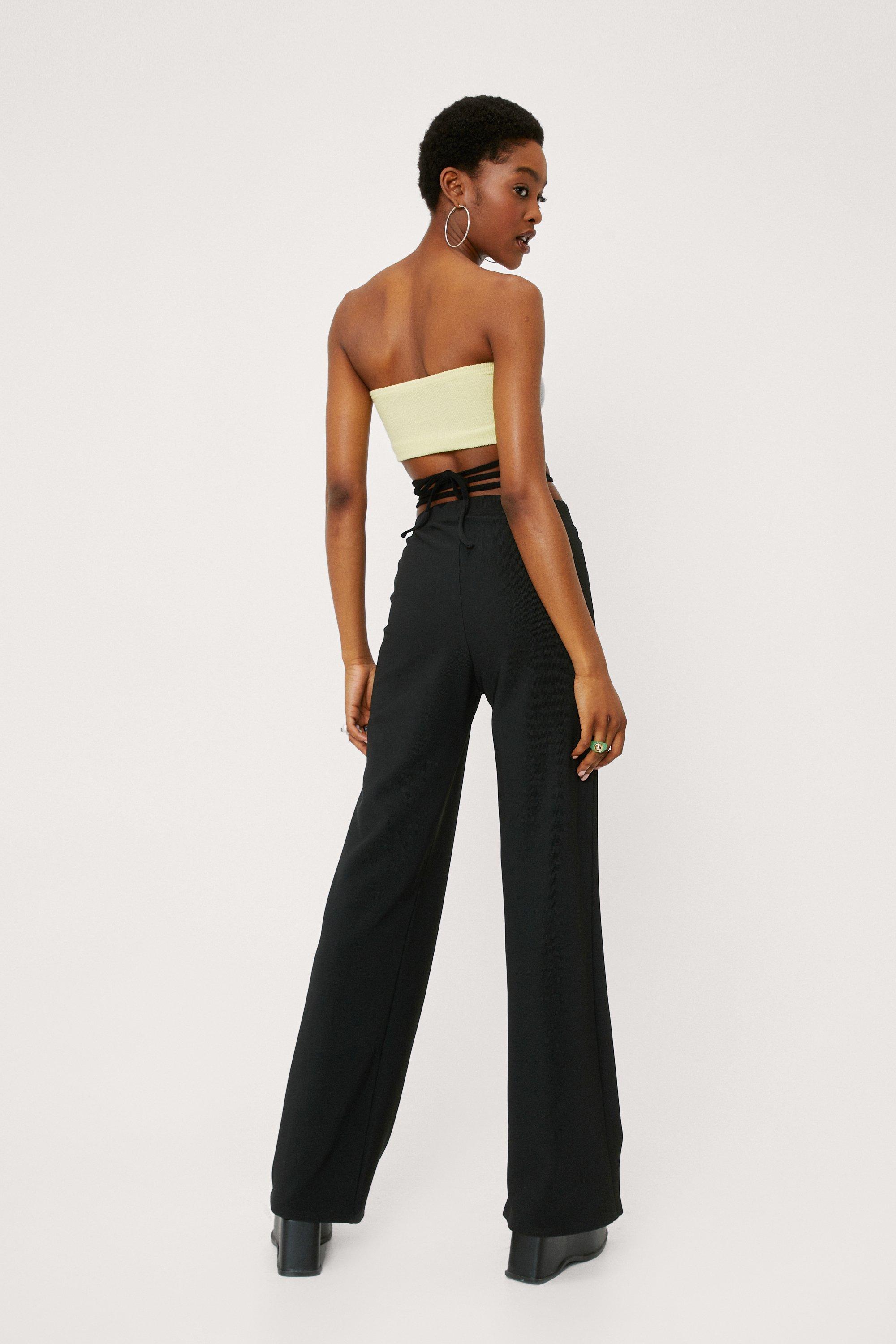 Pantalon droit taille haute hotsell