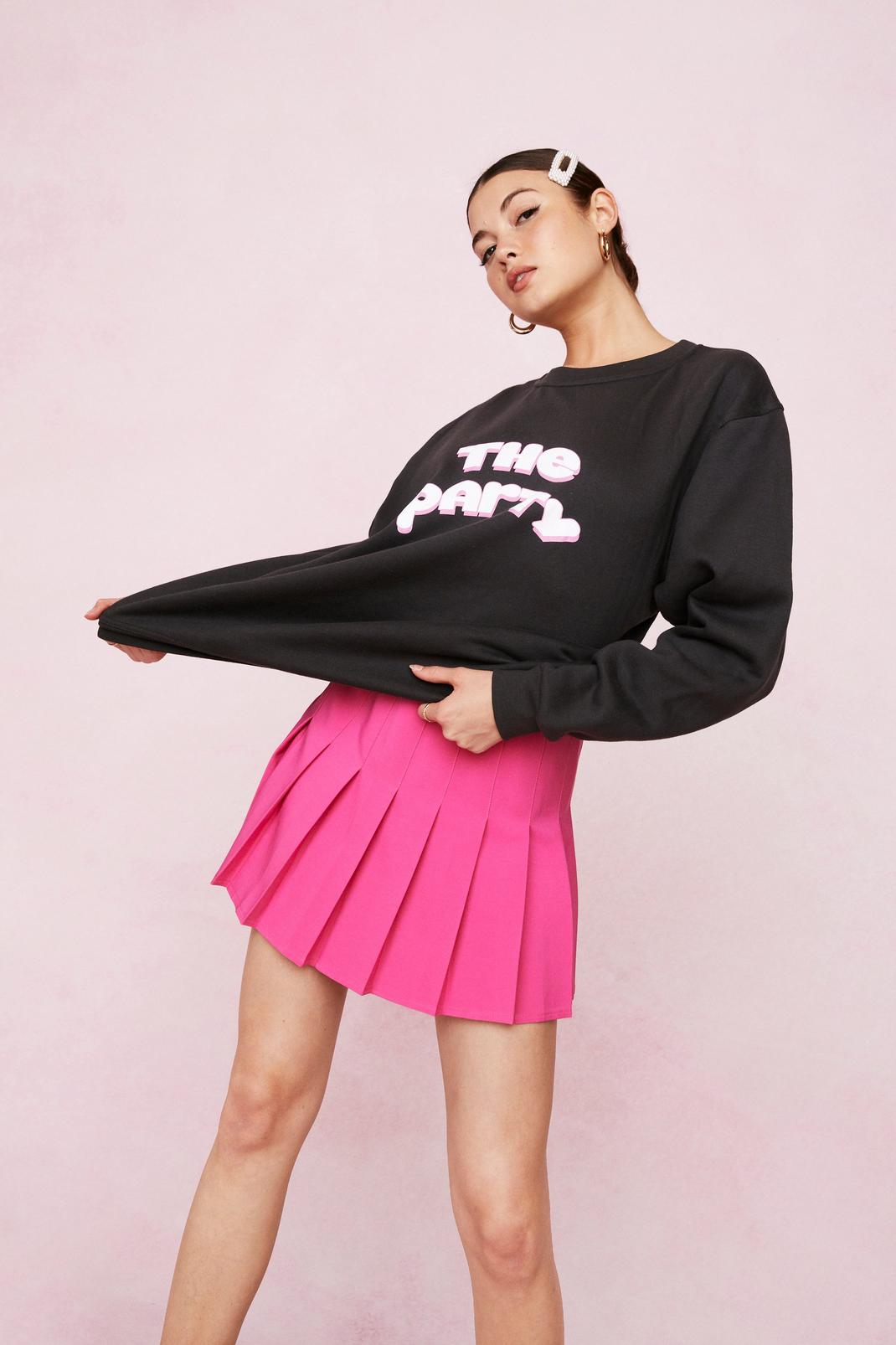 Charcoal The Party Graphic Bridal Oversized Sweatshirt image number 1
