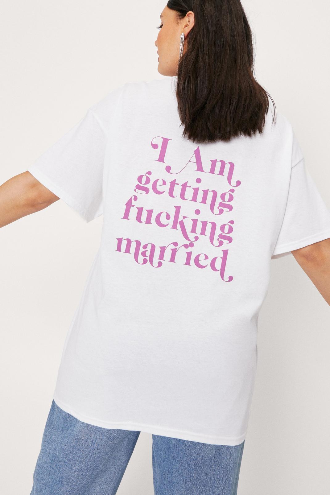 White Plus Size Fucking Married Graphic T-Shirt image number 1