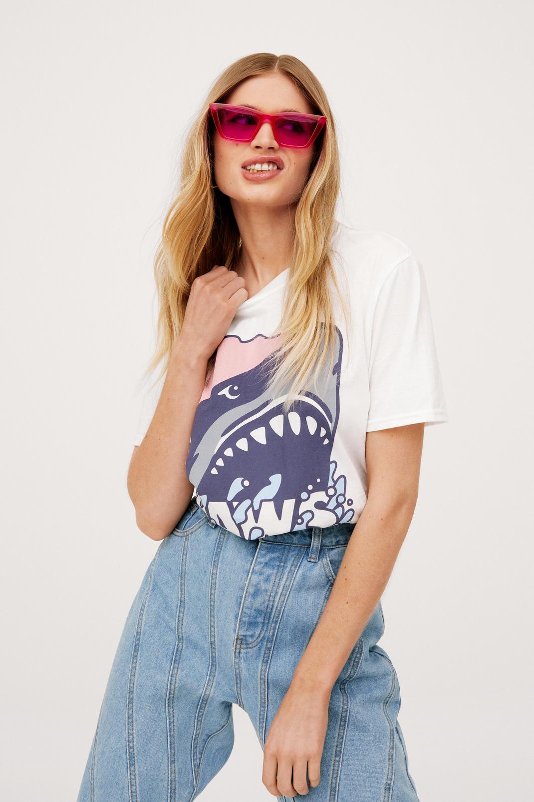 T-shirt imprimé requin Jaws, White image number 1