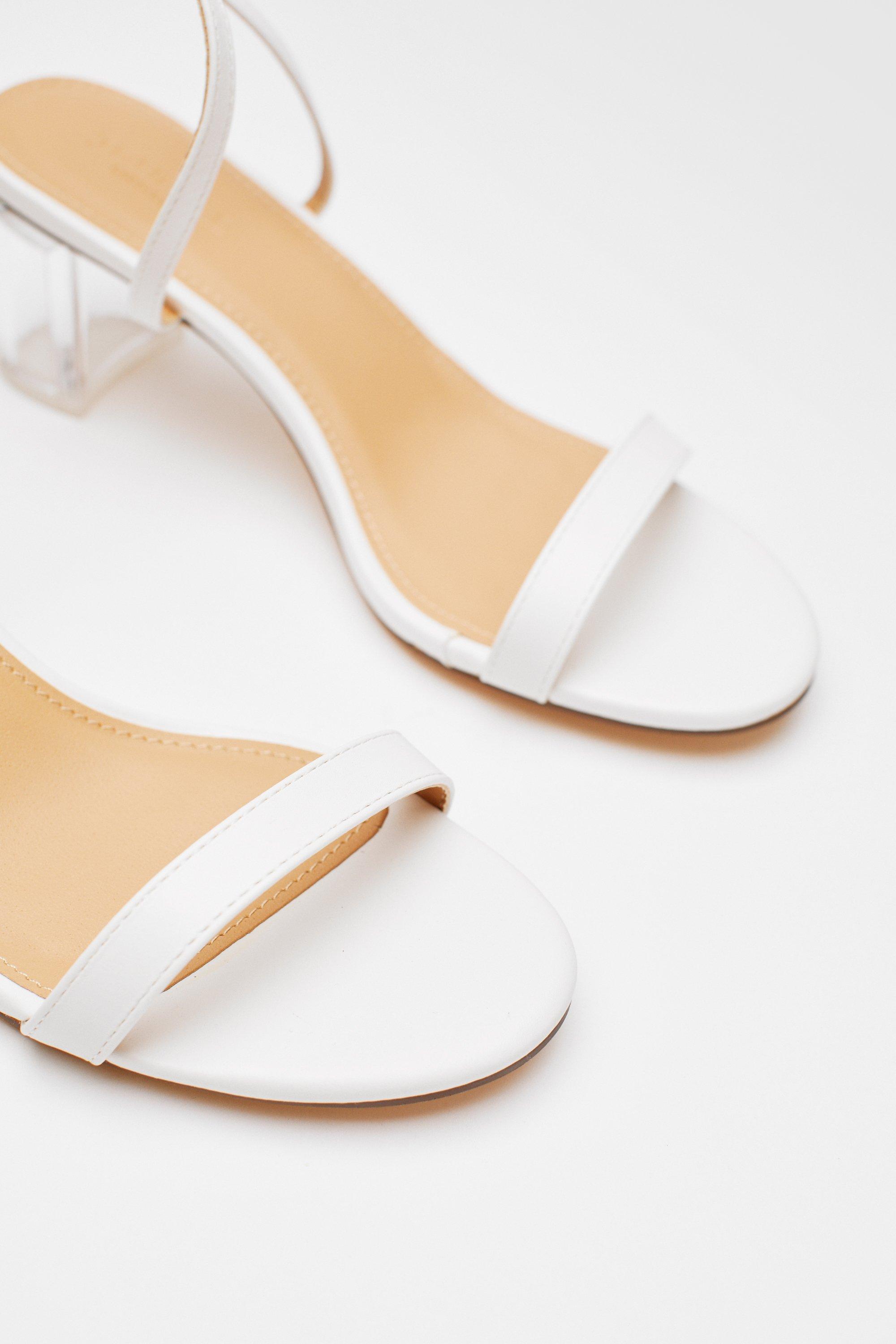 Pu Sparkle Strappy Block Heels Nasty Gal
