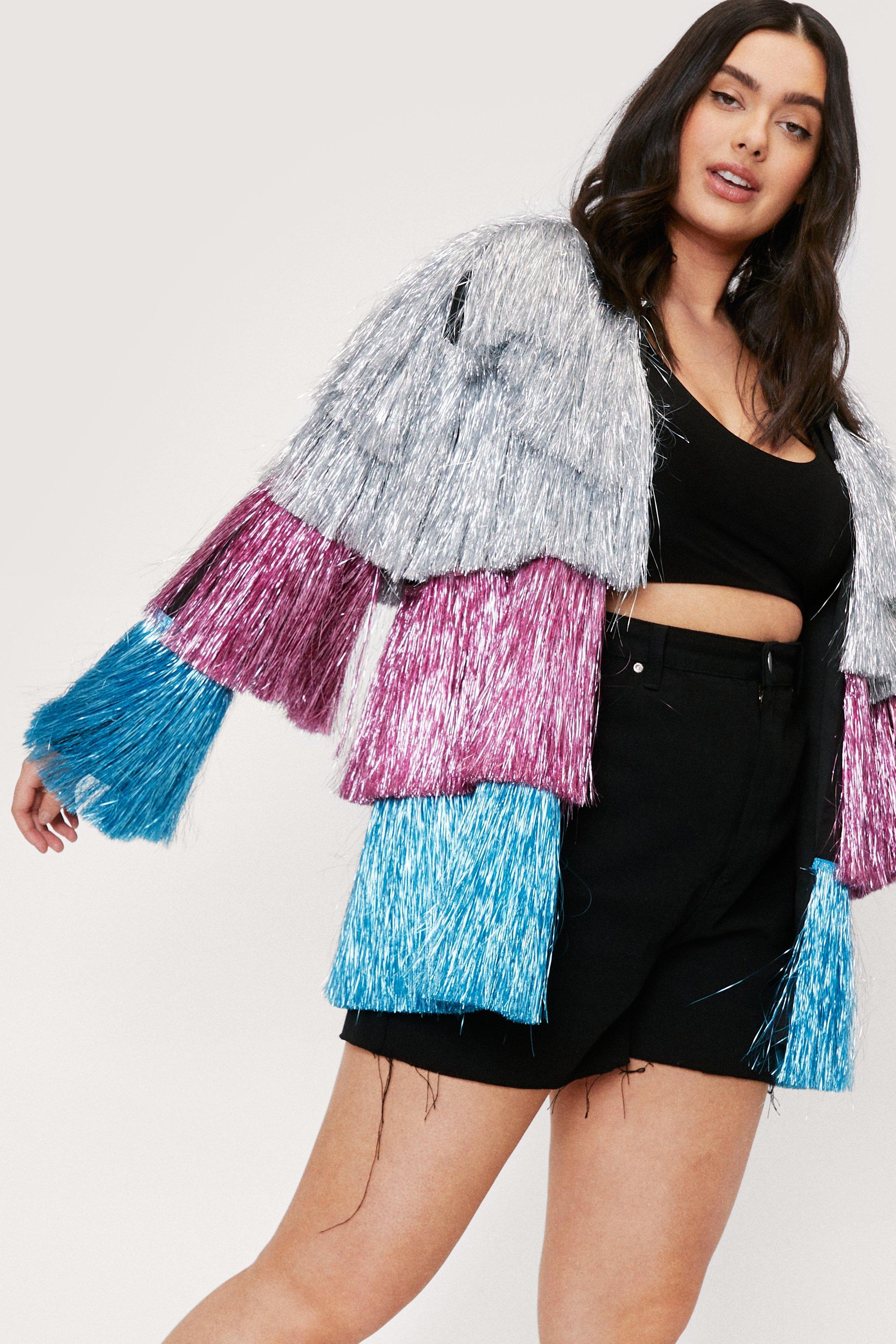 plus size tassel jacket