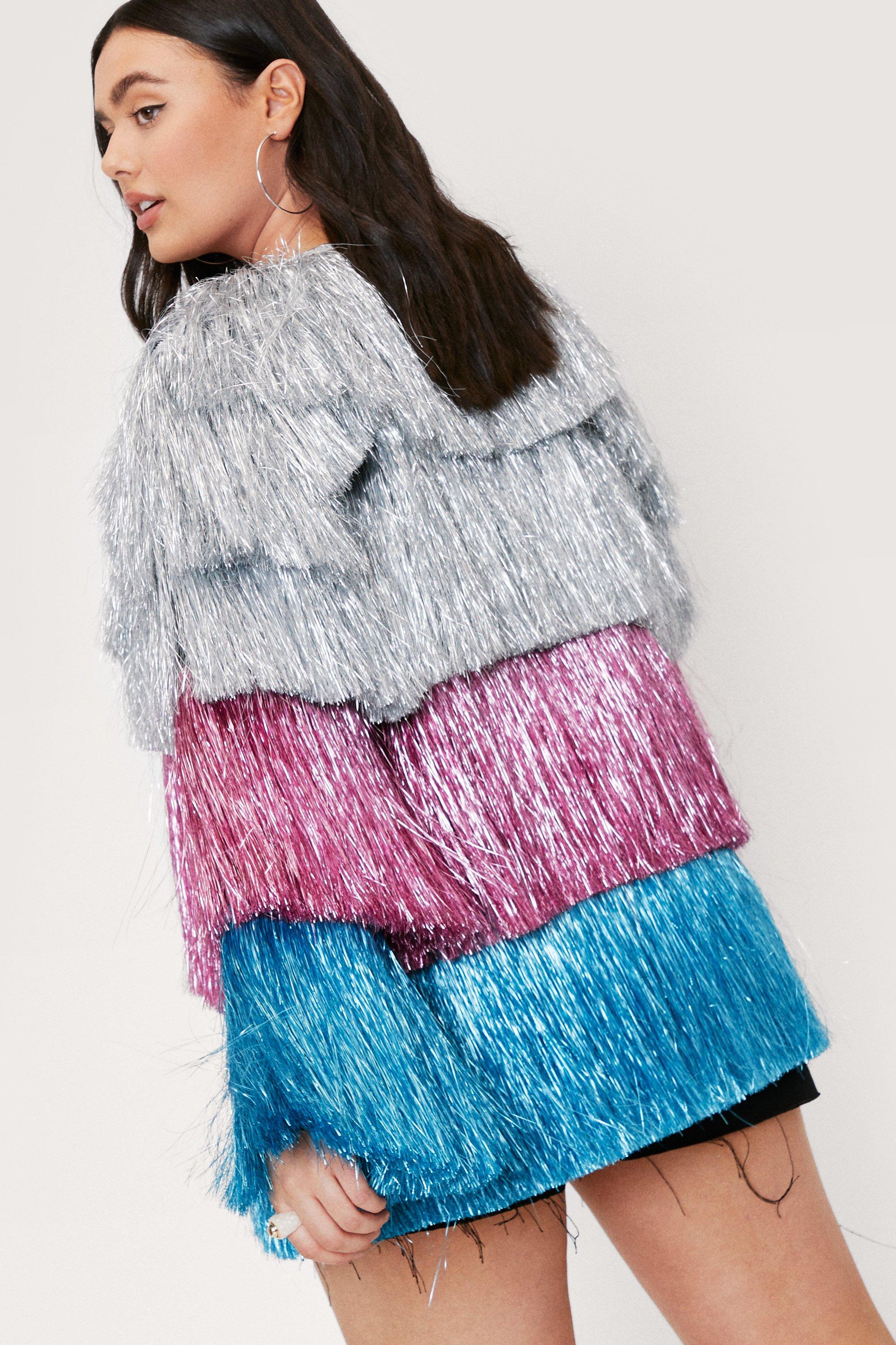 Plus Size Multi Color Fringed Jacket Nasty Gal