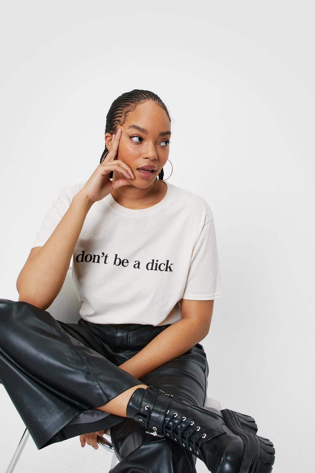 Neutral Plus Size Don't Be a Dick Graphic T-Shirt image number 1