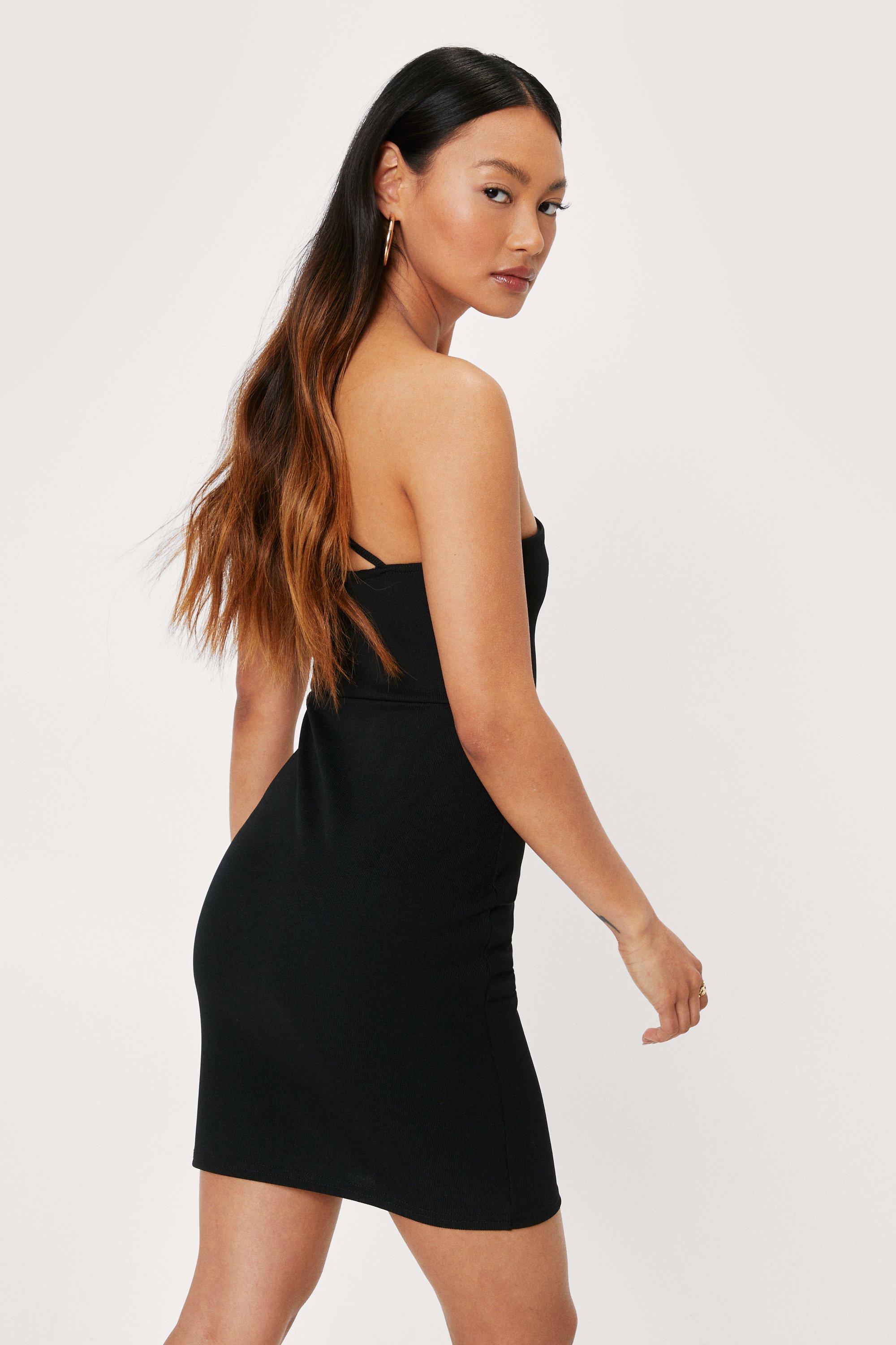 petite ribbed bodycon dress