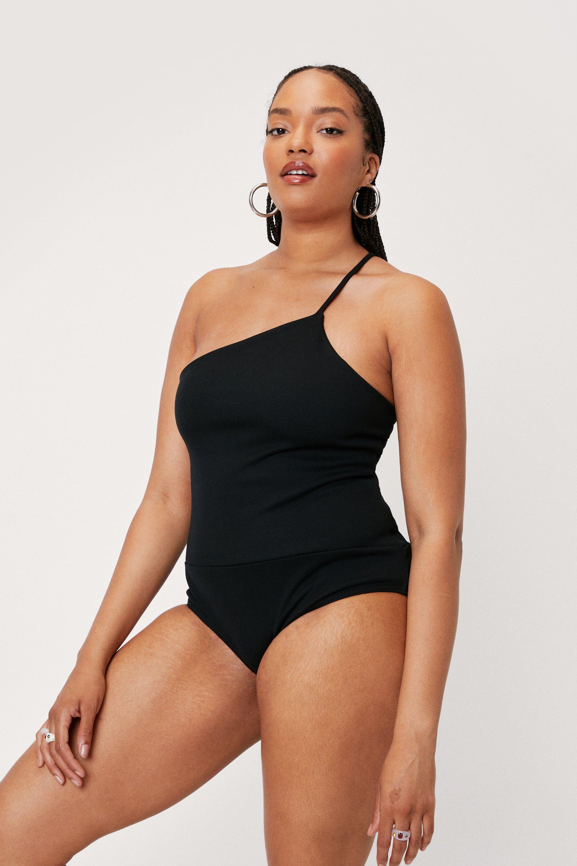 Plus Size One Shoulder Fringed Bodysuit