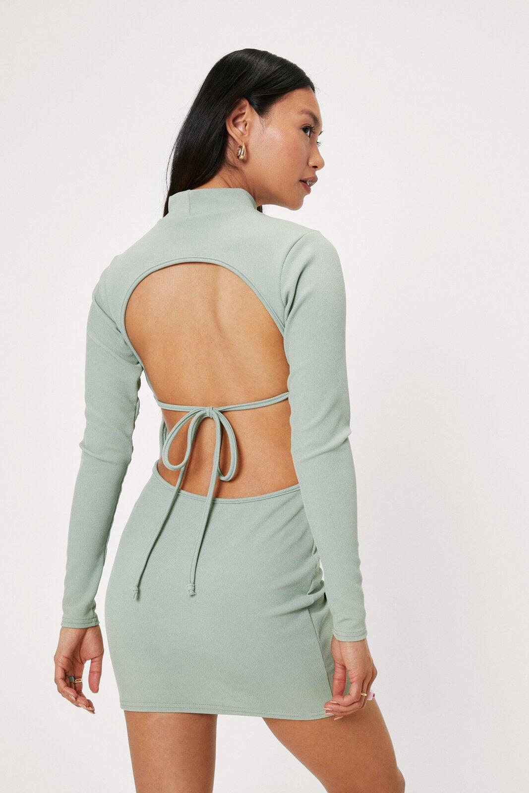 petite open back dress