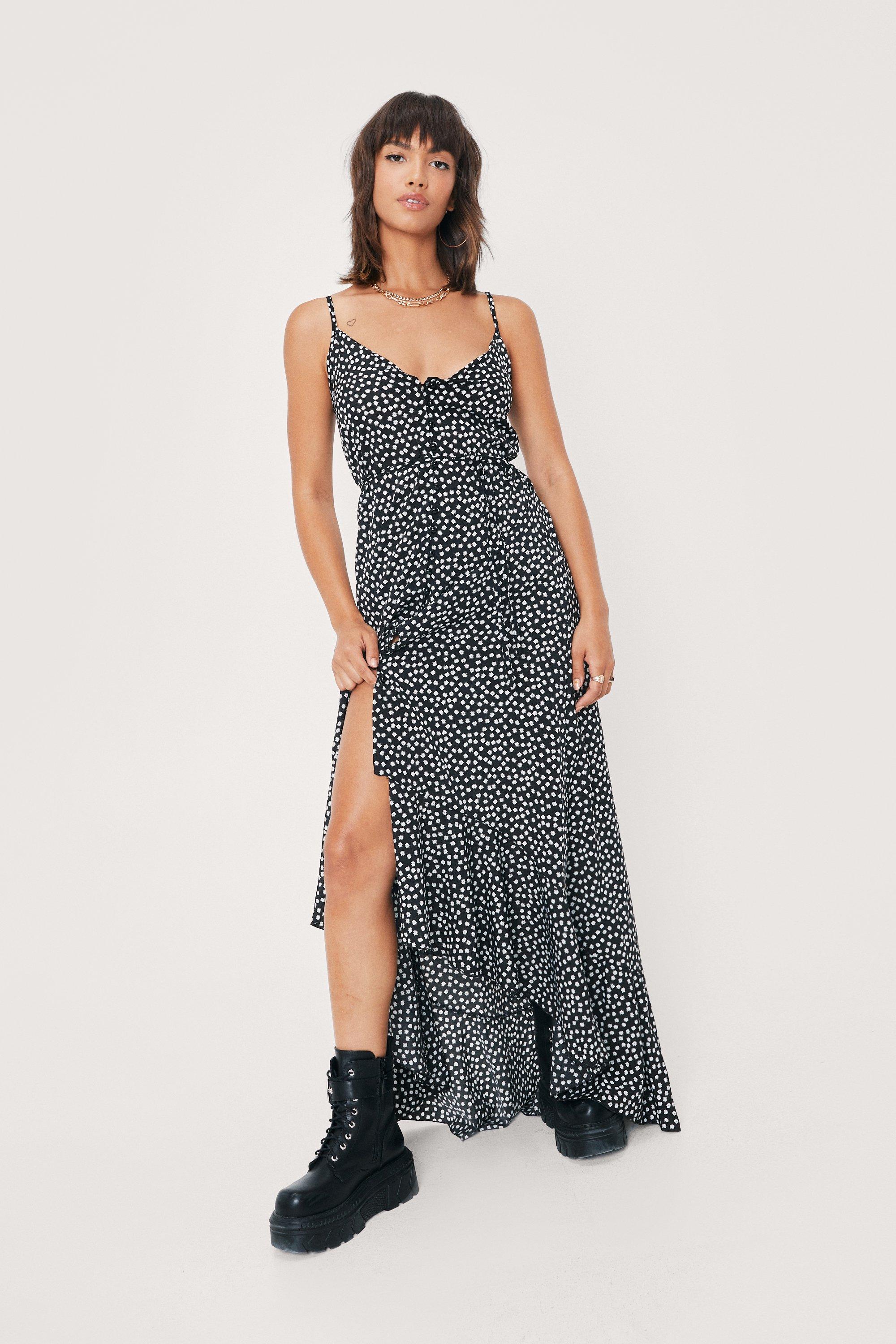 spotty slip dress